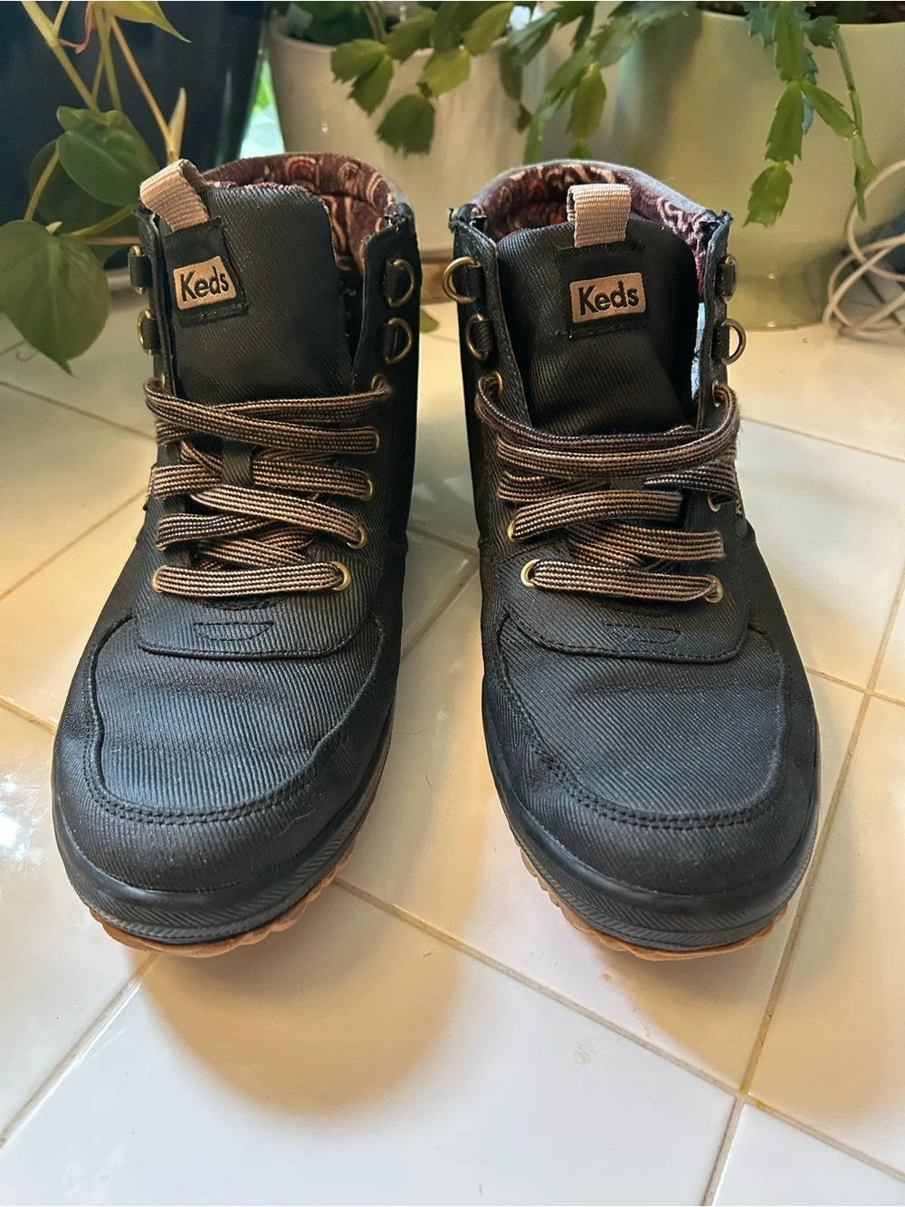 Keds Black RainBoot with Brown Accents